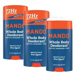 Mando Whole Body Pro Sport Solid Stick Deodorant 2.6 oz, 3-pack